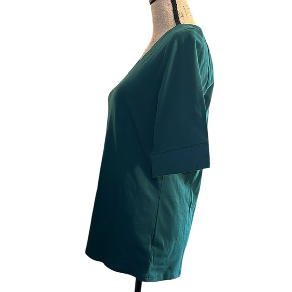Active Basic Teal 3/4 Sleeve V-Neck Top - Picture 5 of 7